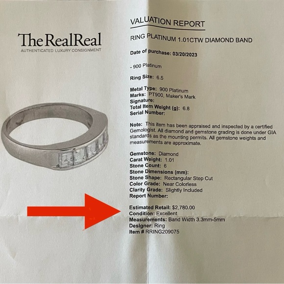 1.01 ctw Diamond Platinum Ring in Size 6.25+ Excellent Conditon - Picture 3 of 14